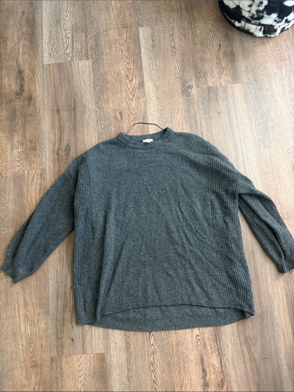 crown & ivy Charcoal Crewneck Knit Sweater